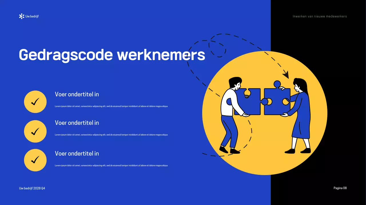 Blauw-Geel Presentatie Moderne Inwerkgids