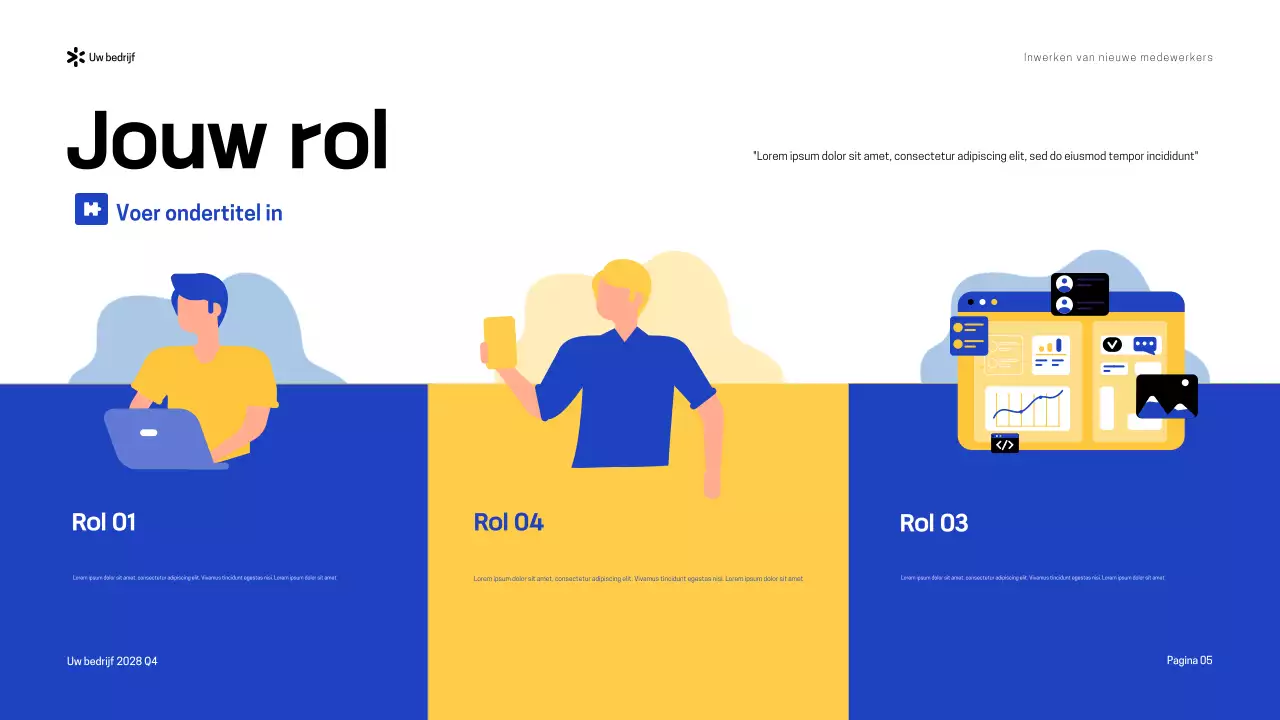 Blauw-Geel Presentatie Moderne Inwerkgids