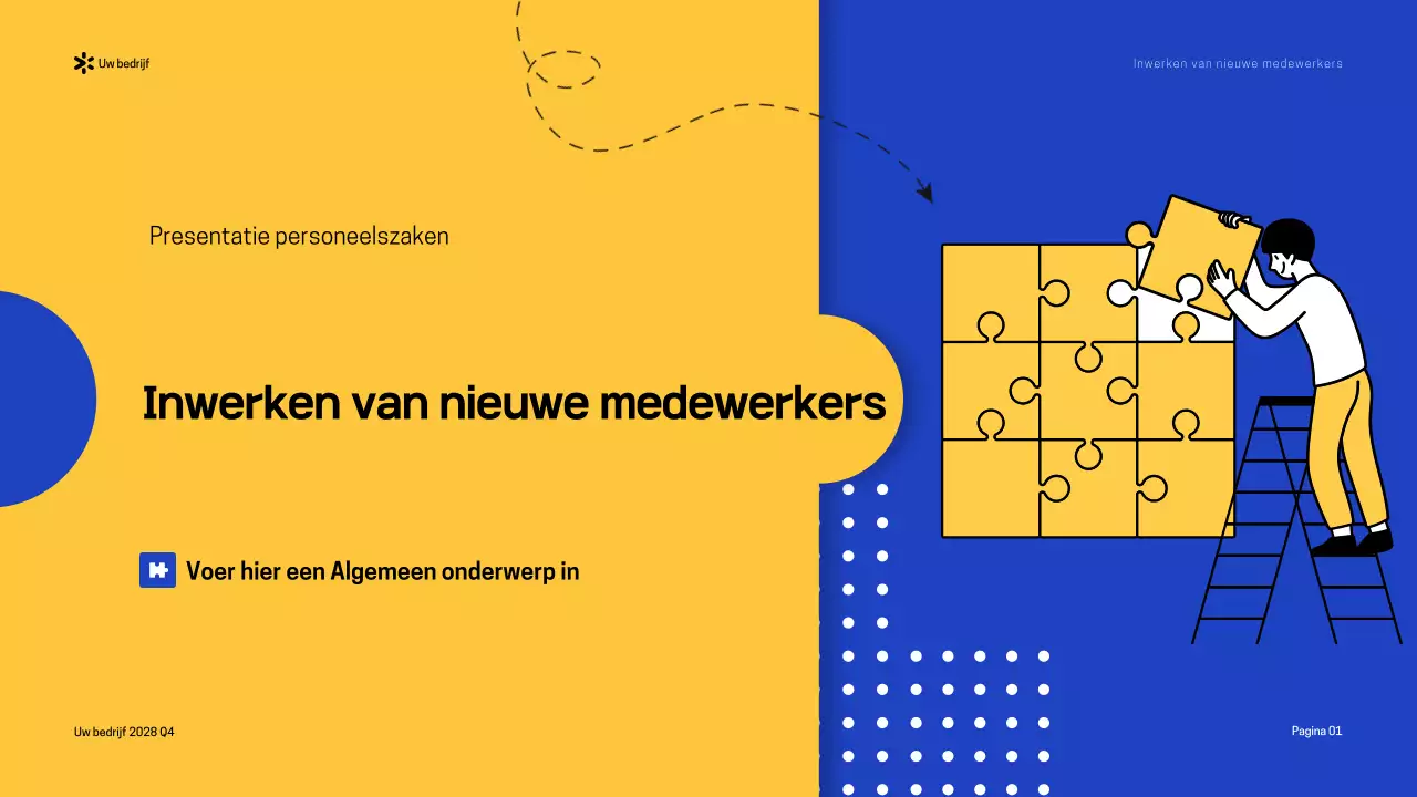 Blauw-Geel Presentatie Moderne Inwerkgids