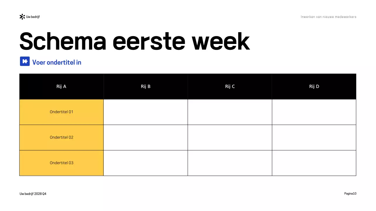 Blauw-Geel Presentatie Moderne Inwerkgids