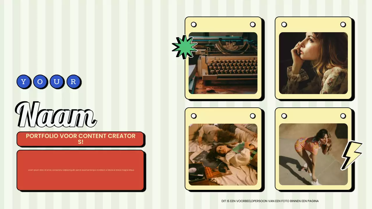 Rood en Groen Retro Vintage Content Creator Presentatie