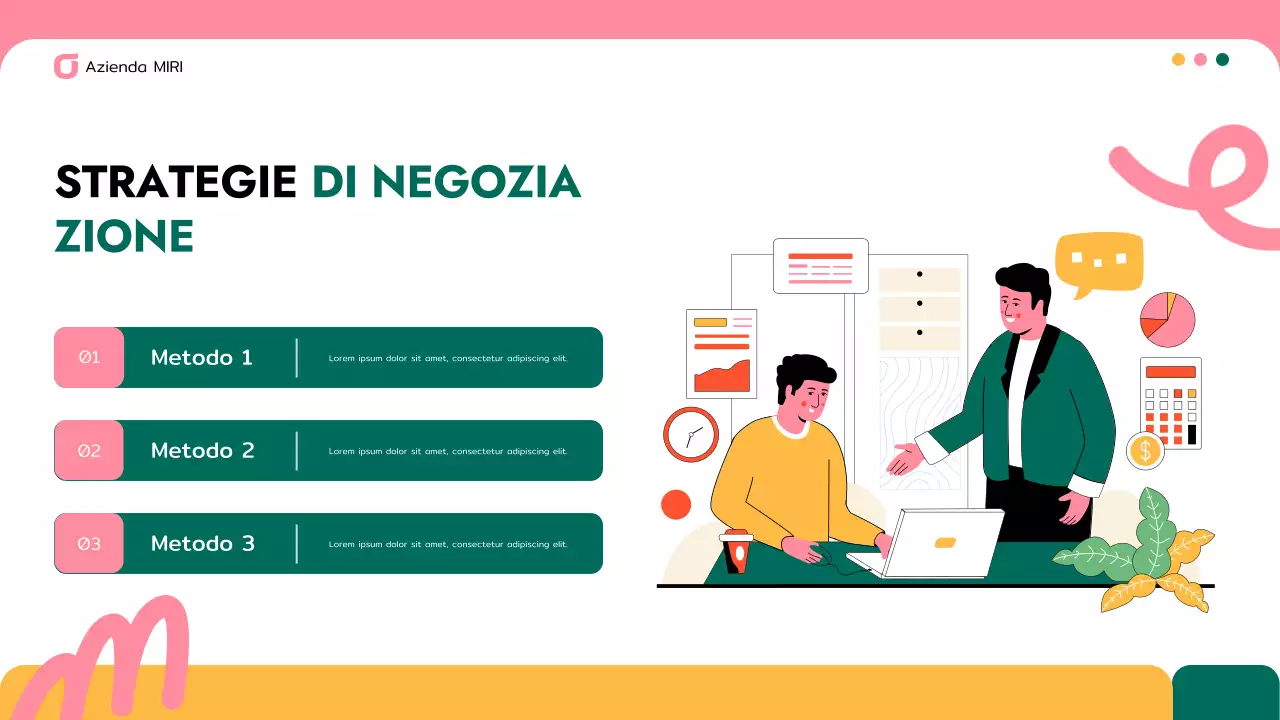 presentazione aziendale moderna di colore rosa