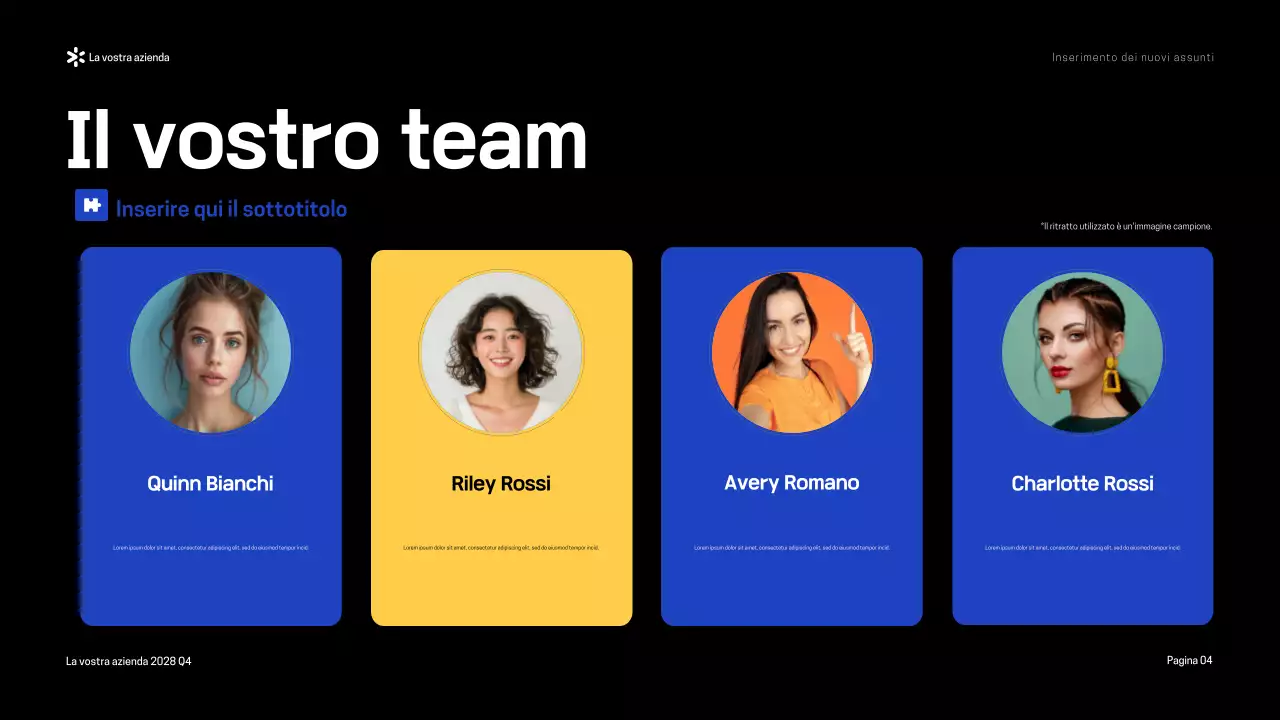 Presentazione della moderna guida all'onboarding blu-giallo