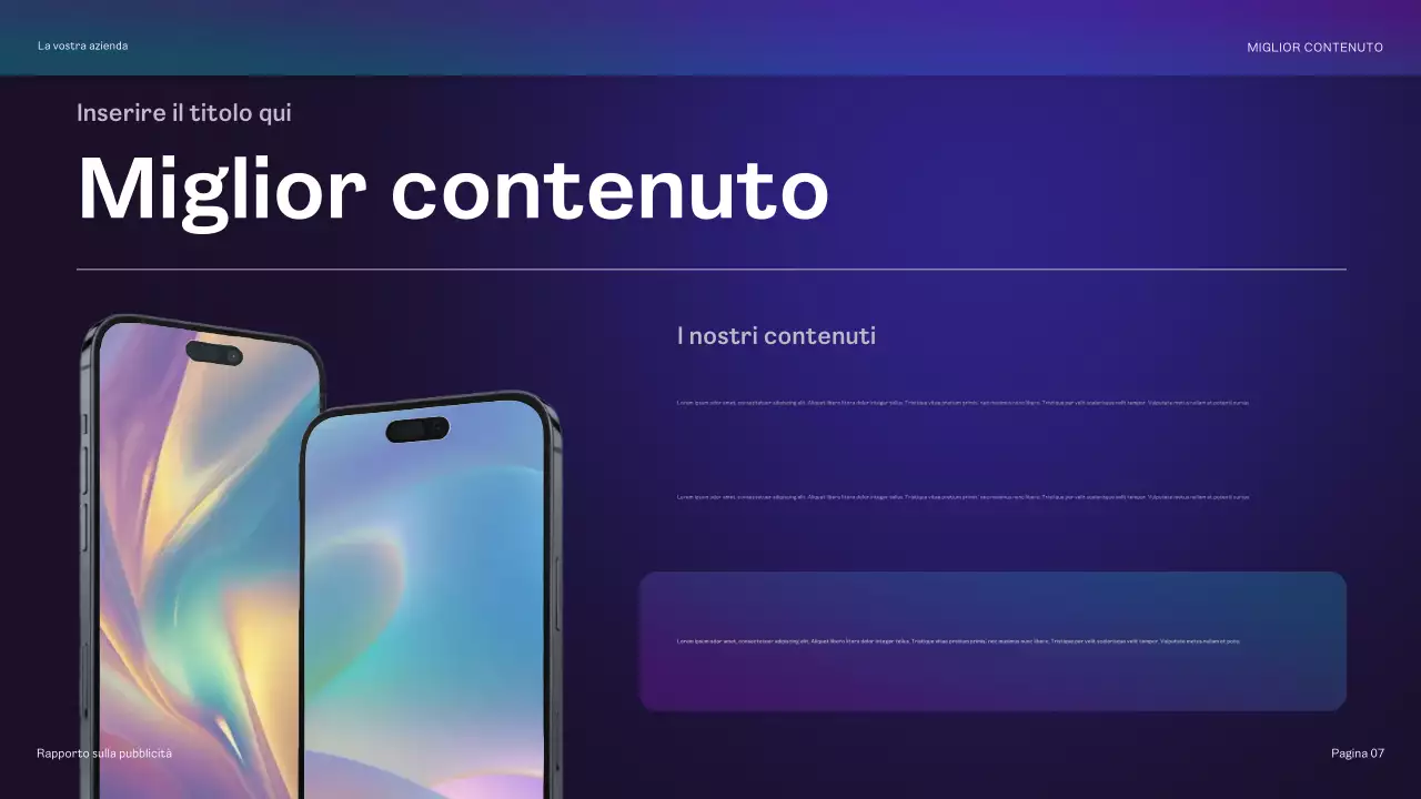 rapporto pubblicitario geometrico arcobaleno