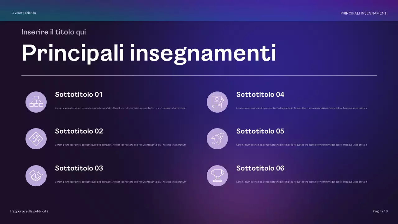 rapporto pubblicitario geometrico arcobaleno