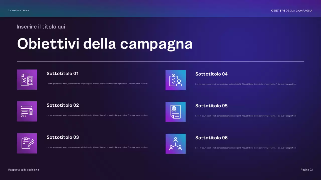 rapporto pubblicitario geometrico arcobaleno