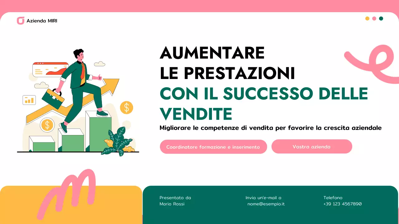 presentazione aziendale moderna di colore rosa