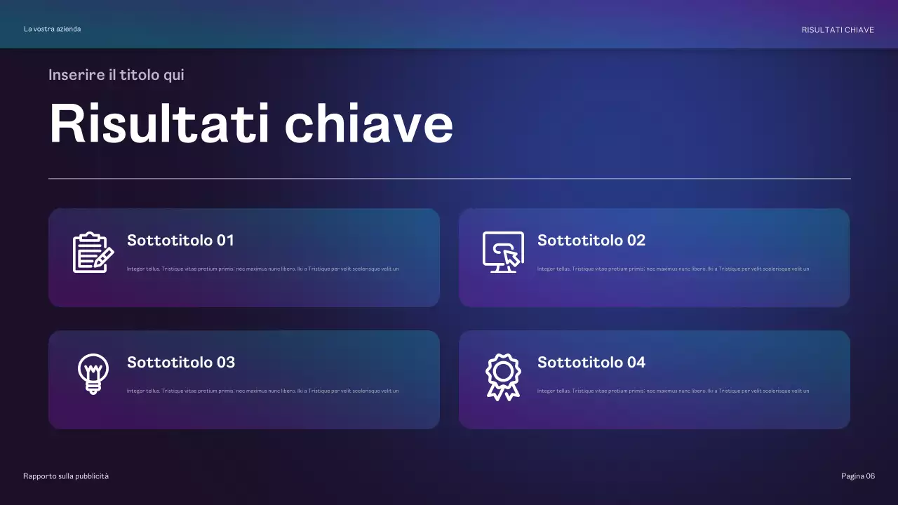 rapporto pubblicitario geometrico arcobaleno