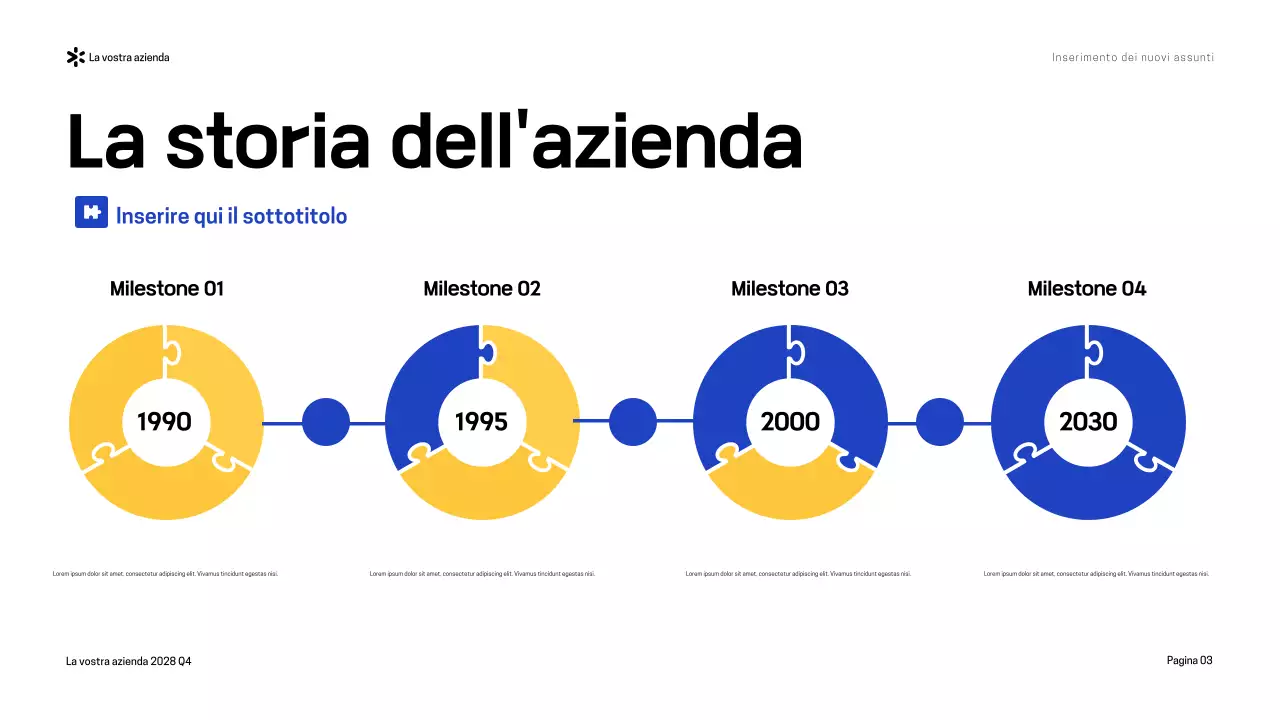 Presentazione della moderna guida all'onboarding blu-giallo
