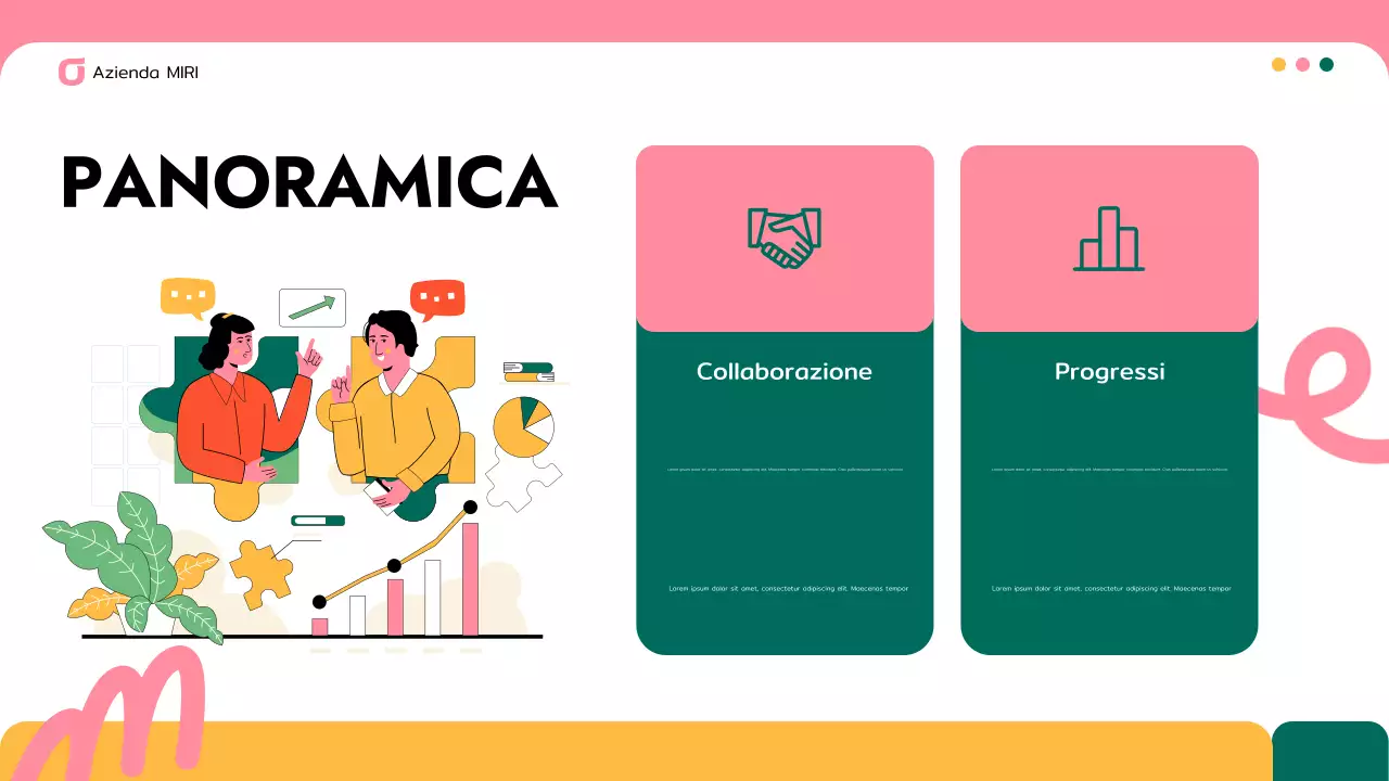 presentazione aziendale moderna di colore rosa