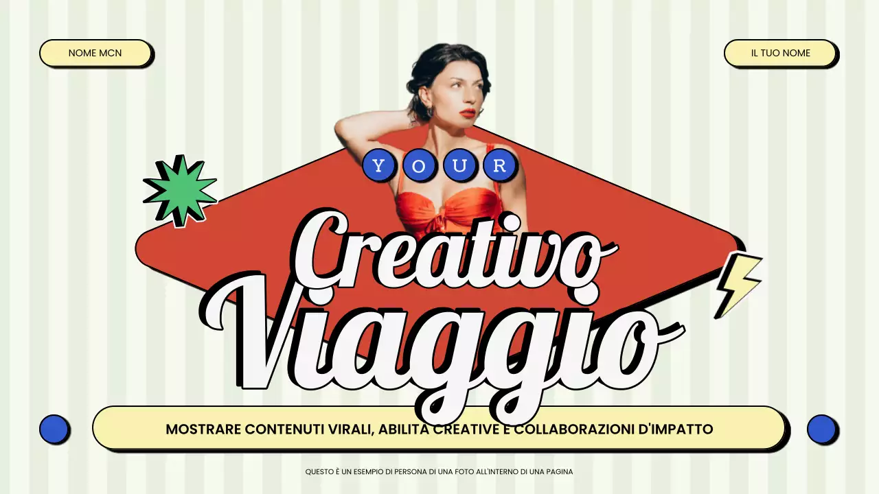 Presentazione del creatore di contenuti vintage retrò rosso e verde