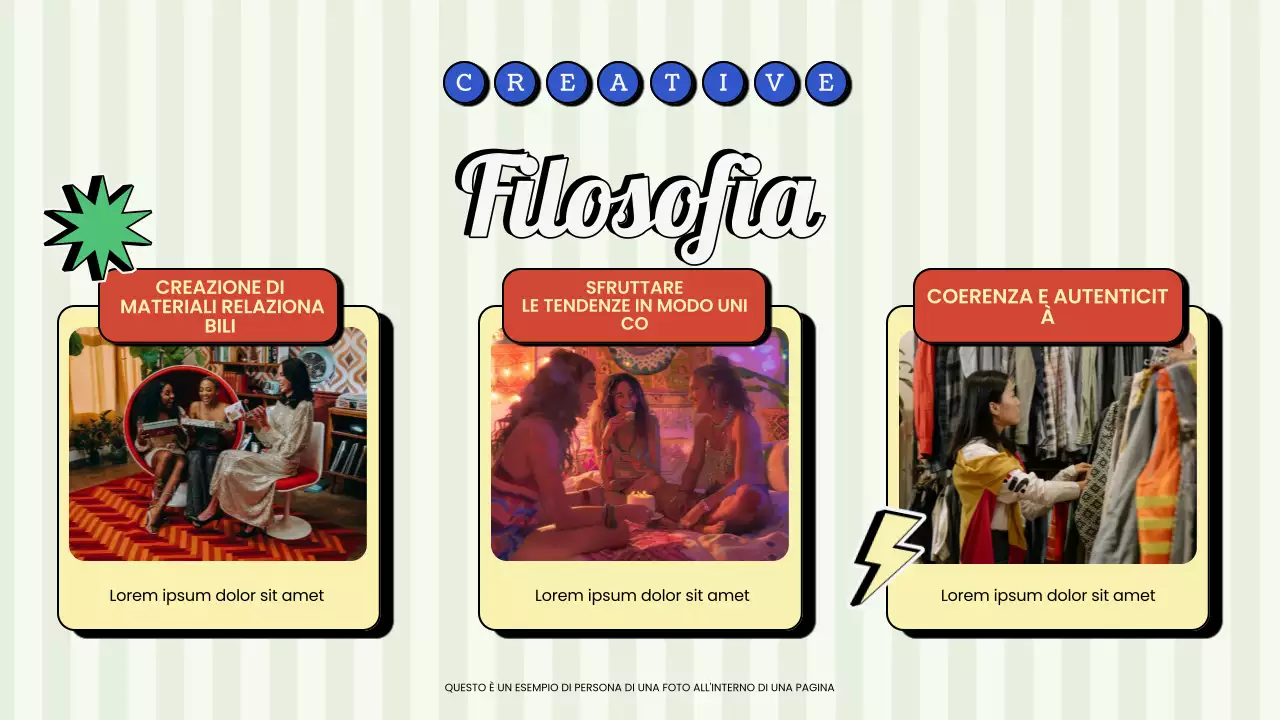 Presentazione del creatore di contenuti vintage retrò rosso e verde