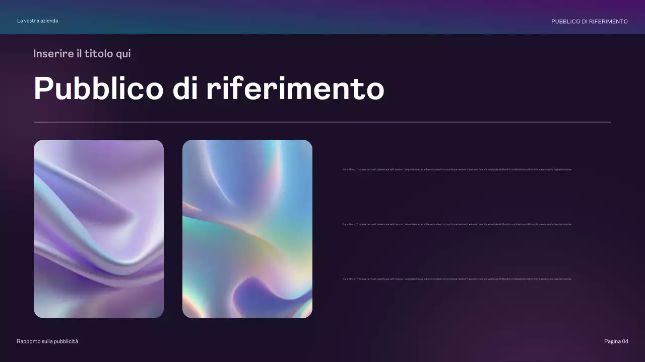 rapporto pubblicitario geometrico arcobaleno