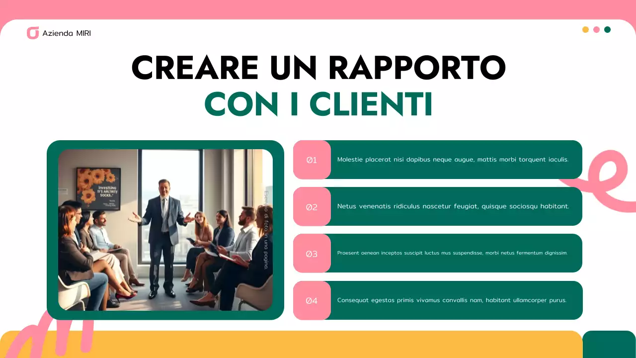 presentazione aziendale moderna di colore rosa