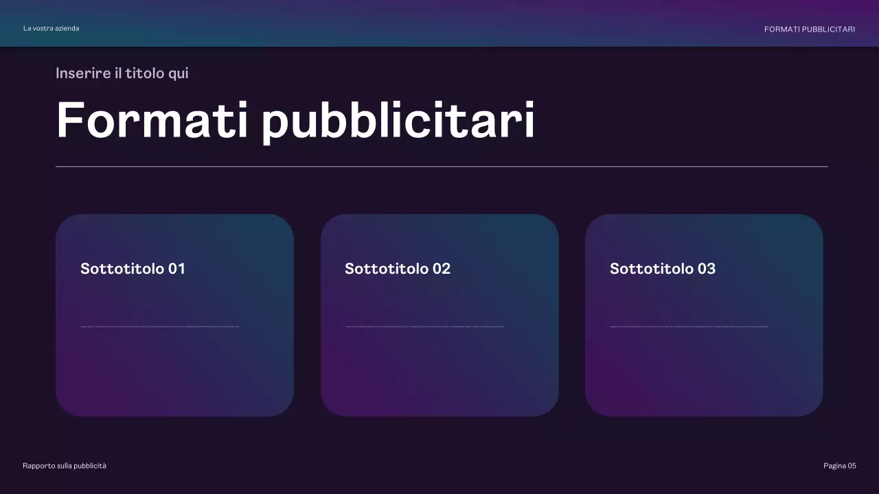 rapporto pubblicitario geometrico arcobaleno