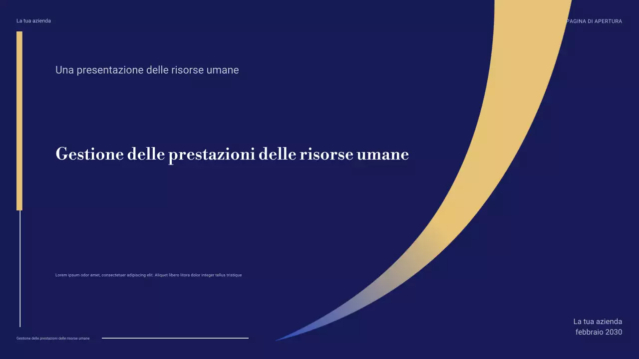 presentazione professionale blu delle risorse umane