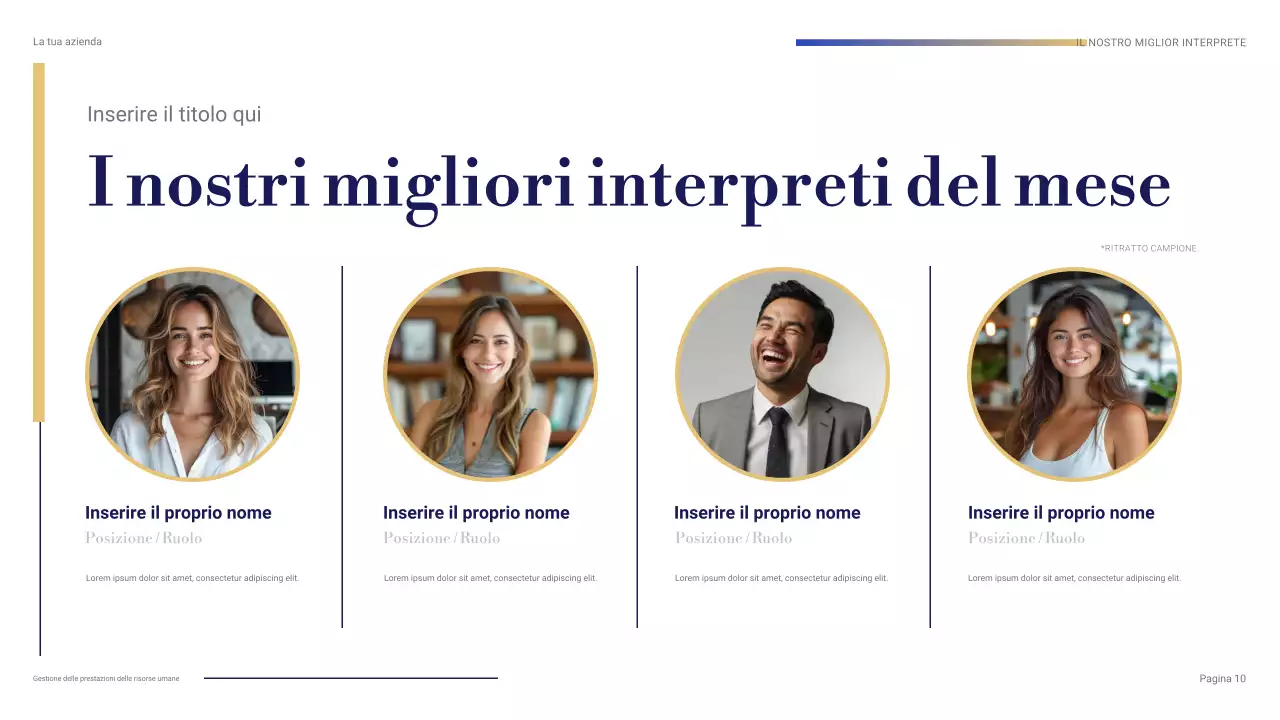 presentazione professionale blu delle risorse umane