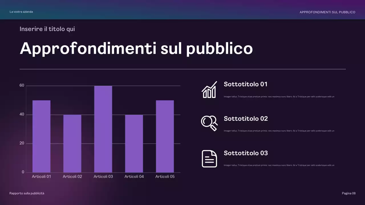 rapporto pubblicitario geometrico arcobaleno