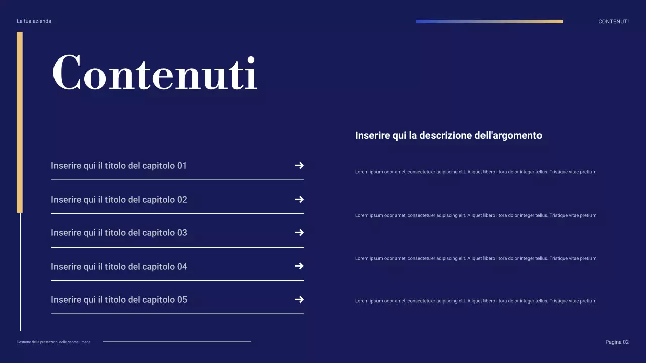 presentazione professionale blu delle risorse umane