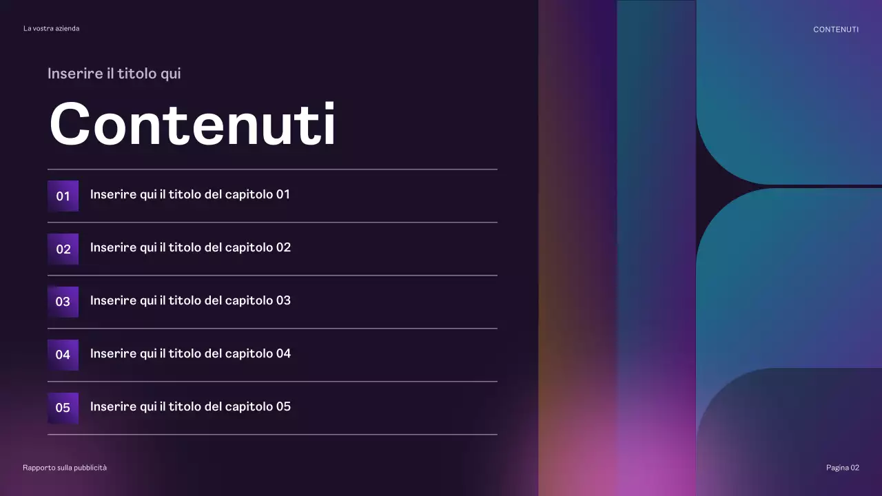 rapporto pubblicitario geometrico arcobaleno