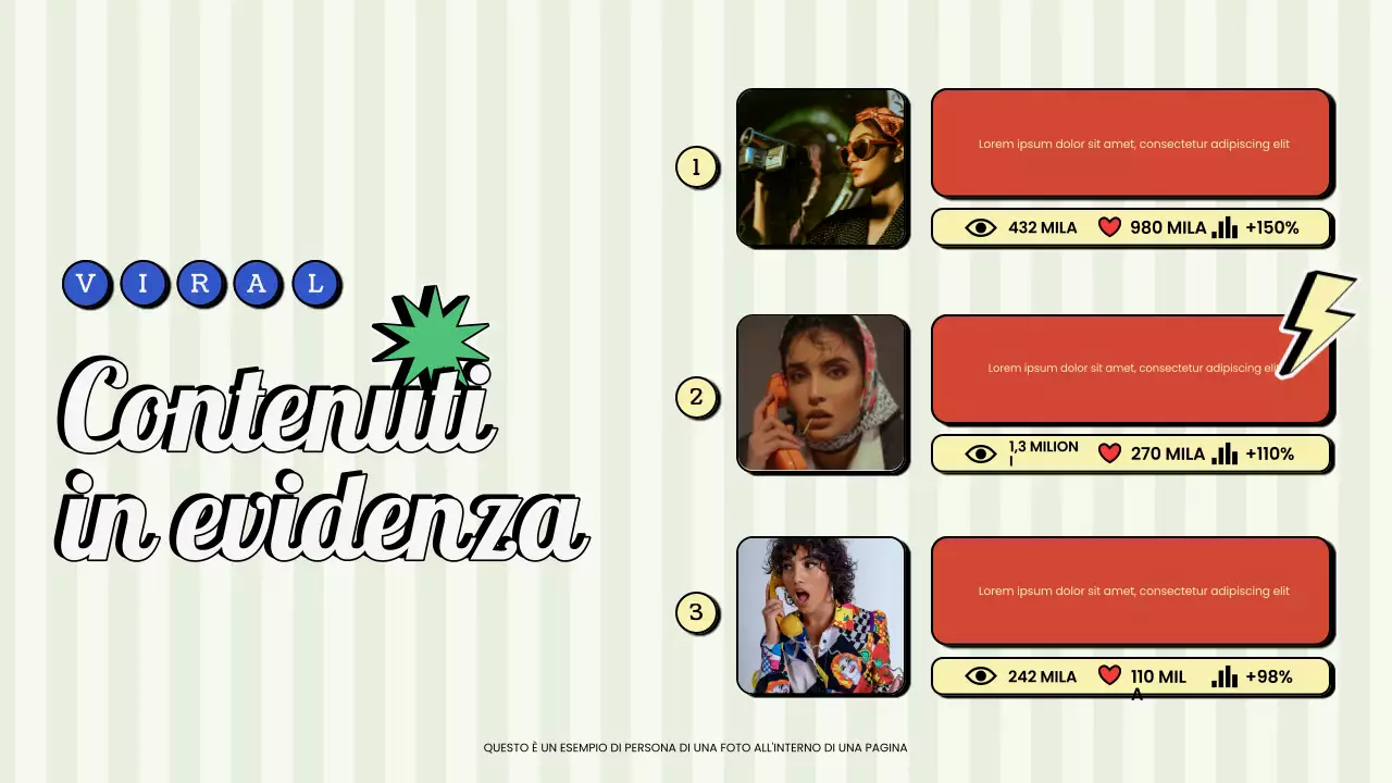 Presentazione del creatore di contenuti vintage retrò rosso e verde