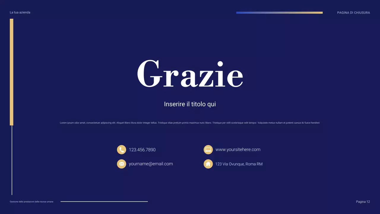 presentazione professionale blu delle risorse umane