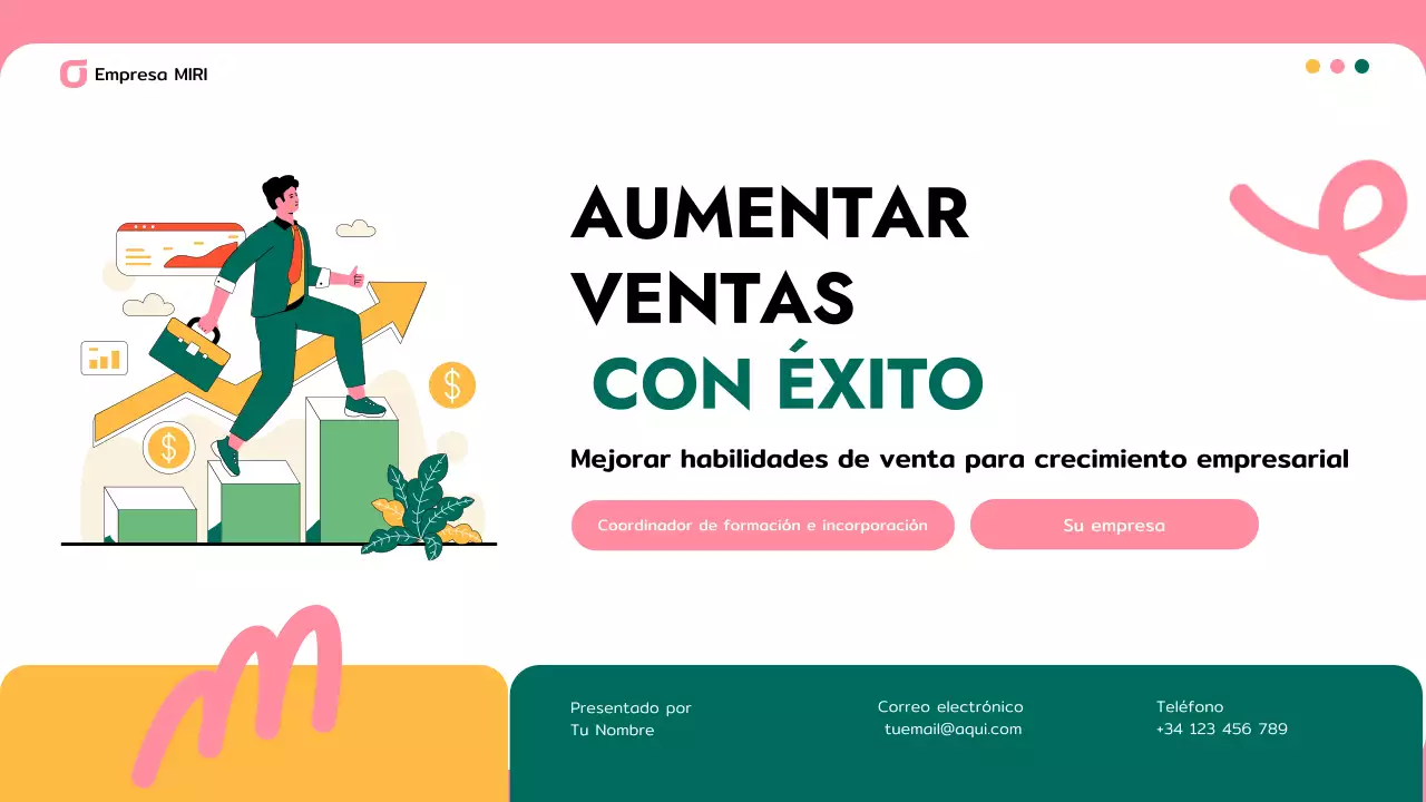 presentación de empresa moderna en rosa