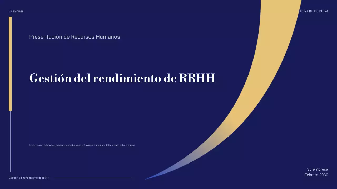 presentación profesional azul de RRHH