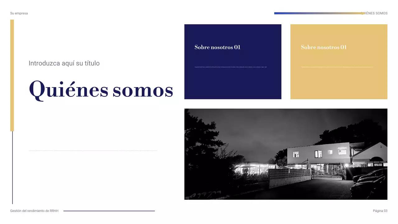 presentación profesional azul de RRHH