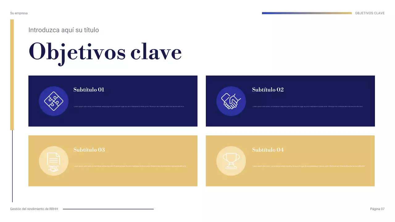 presentación profesional azul de RRHH