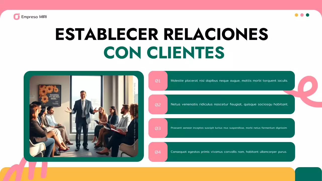 presentación de empresa moderna en rosa