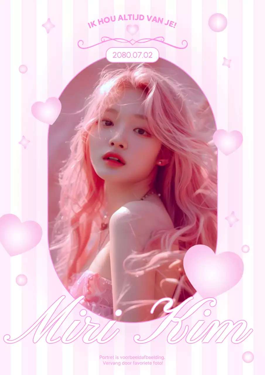 Roze gezellig fotolijstje