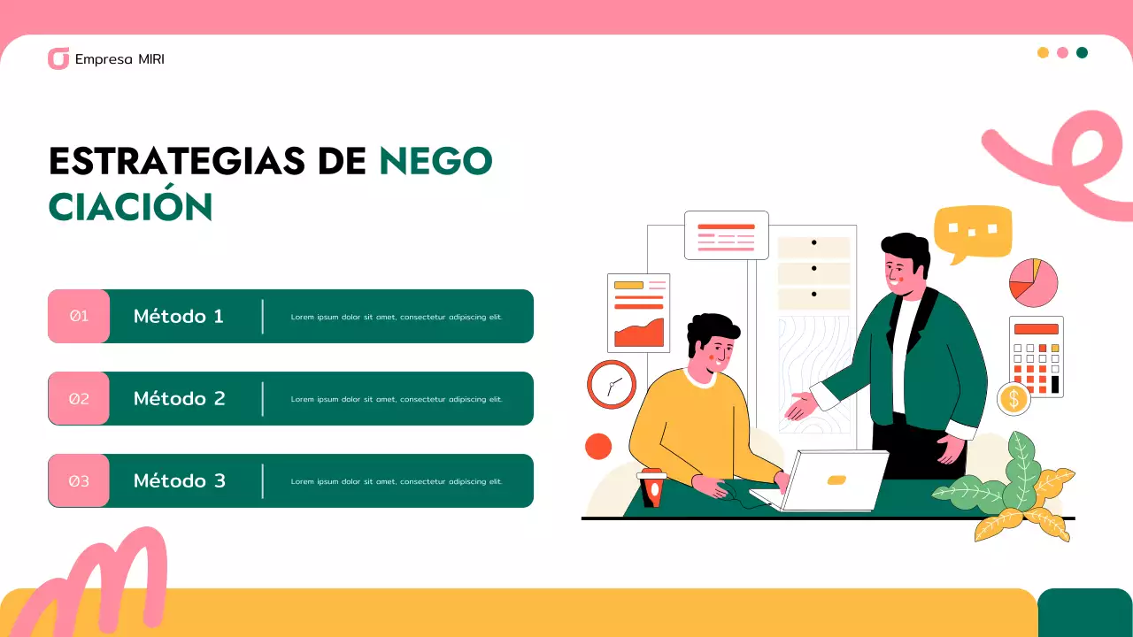 presentación de empresa moderna en rosa