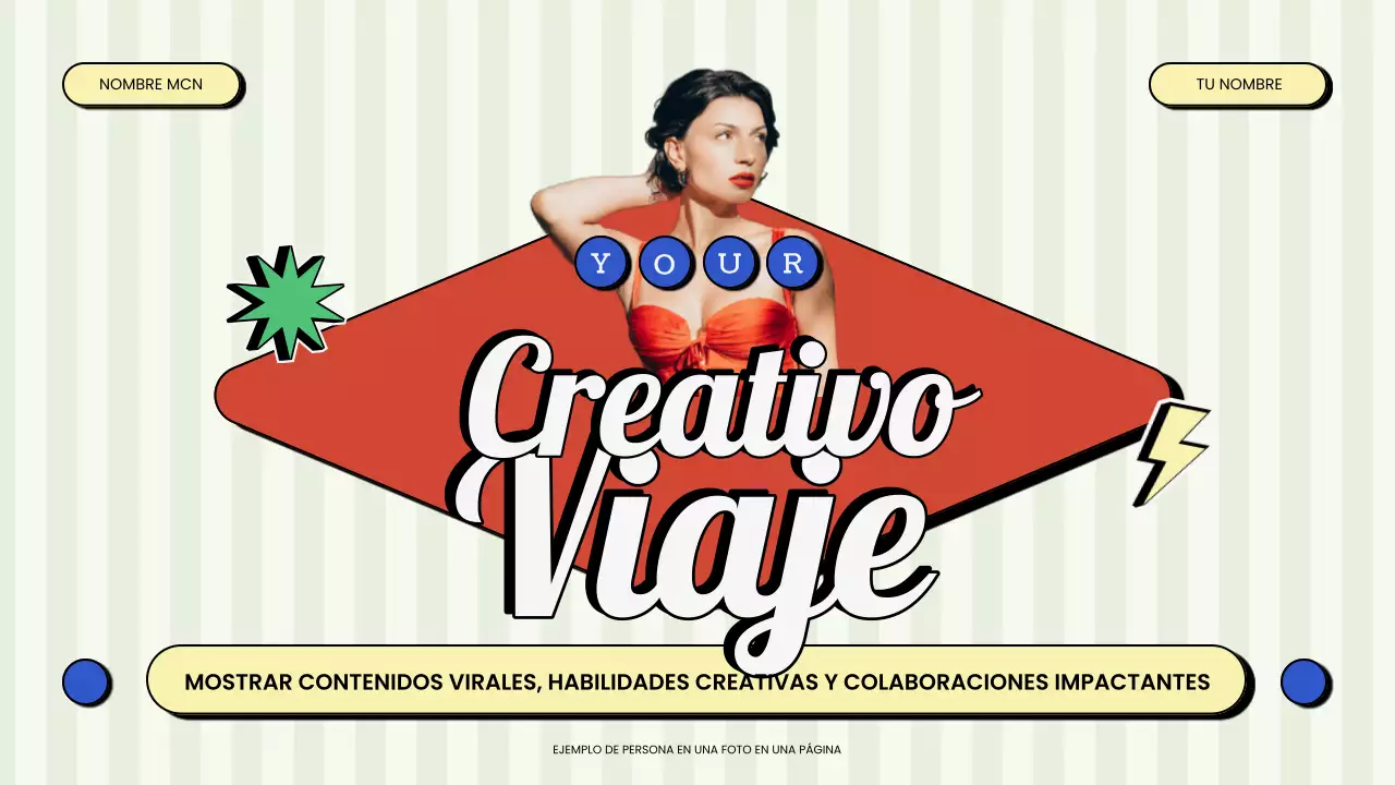 Presentación del creador de contenidos retro vintage en rojo y verde