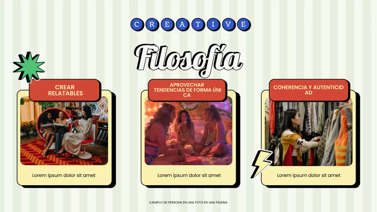 Presentación del creador de contenidos retro vintage en rojo y verde