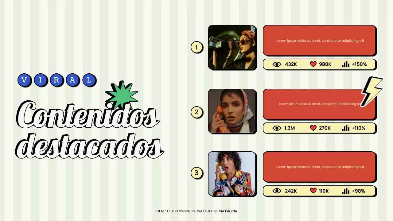 Presentación del creador de contenidos retro vintage en rojo y verde