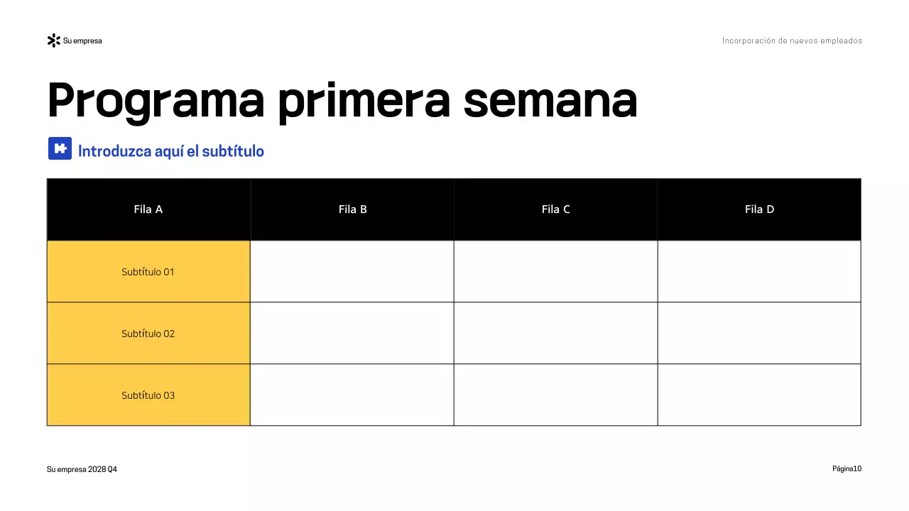 Presentación de la Guía de incorporación moderna Blue Yellow
