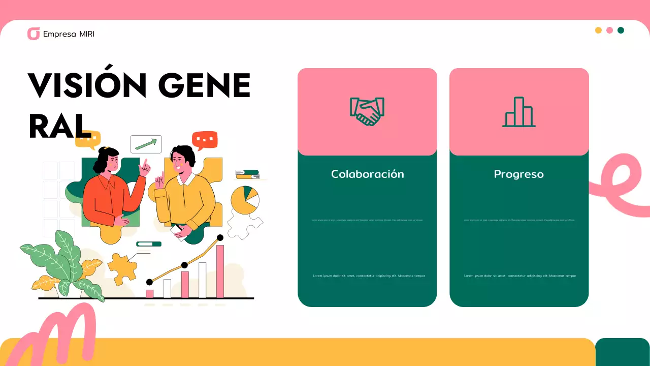 presentación de empresa moderna en rosa