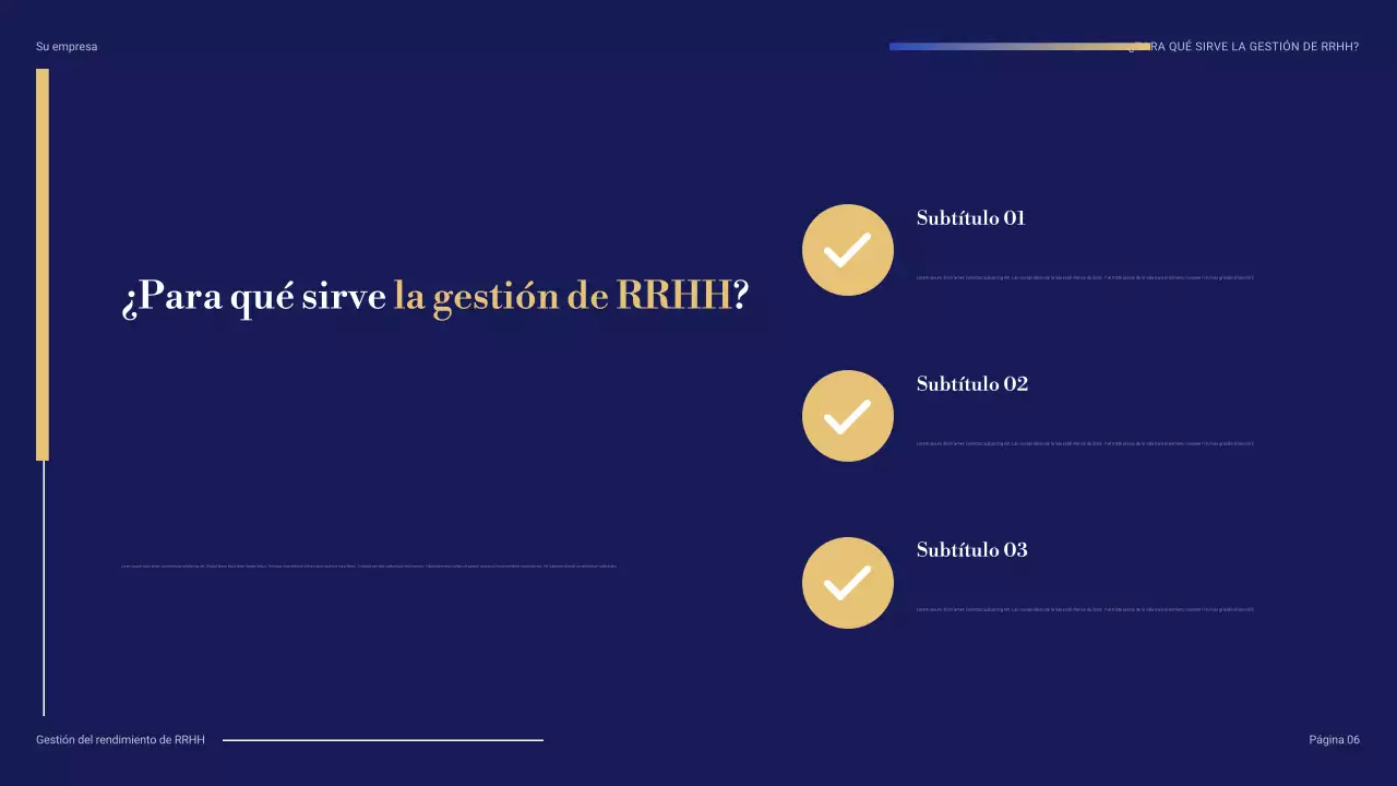 presentación profesional azul de RRHH