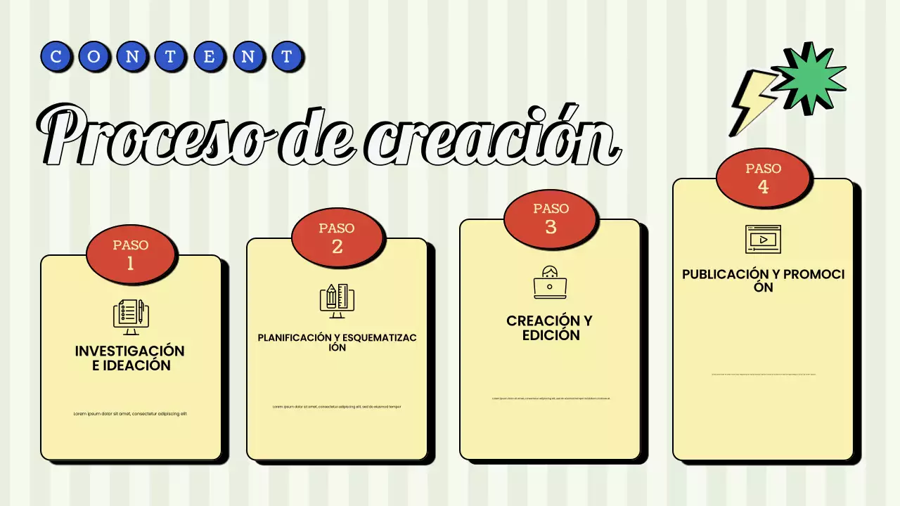 Presentación del creador de contenidos retro vintage en rojo y verde