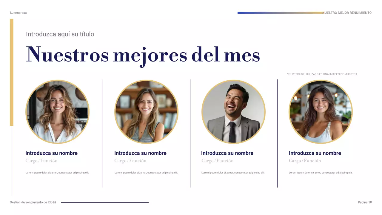 presentación profesional azul de RRHH