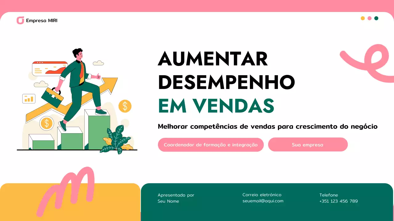 apresentação empresarial moderna cor-de-rosa