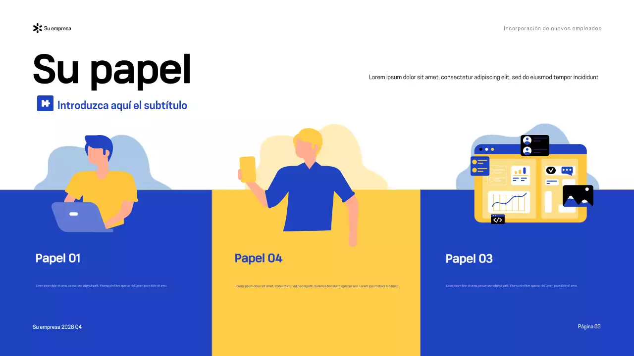 Presentación de la Guía de incorporación moderna Blue Yellow