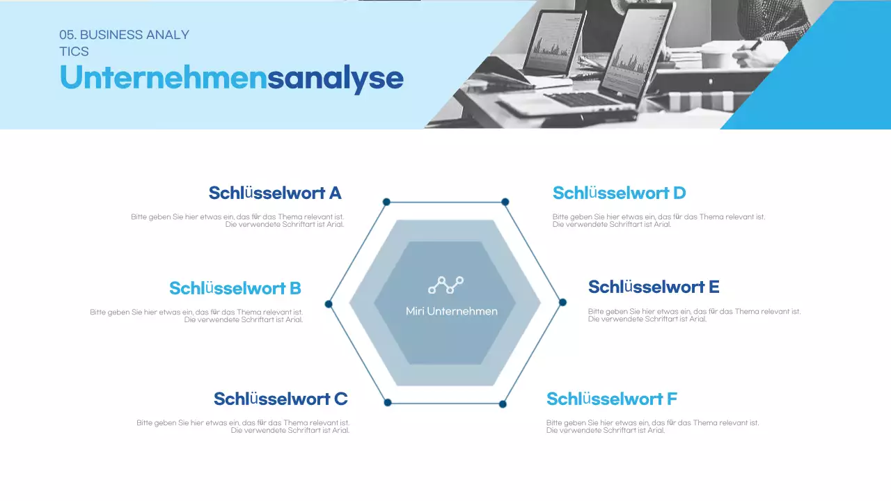 Hellblau Modern Business Beschreibung