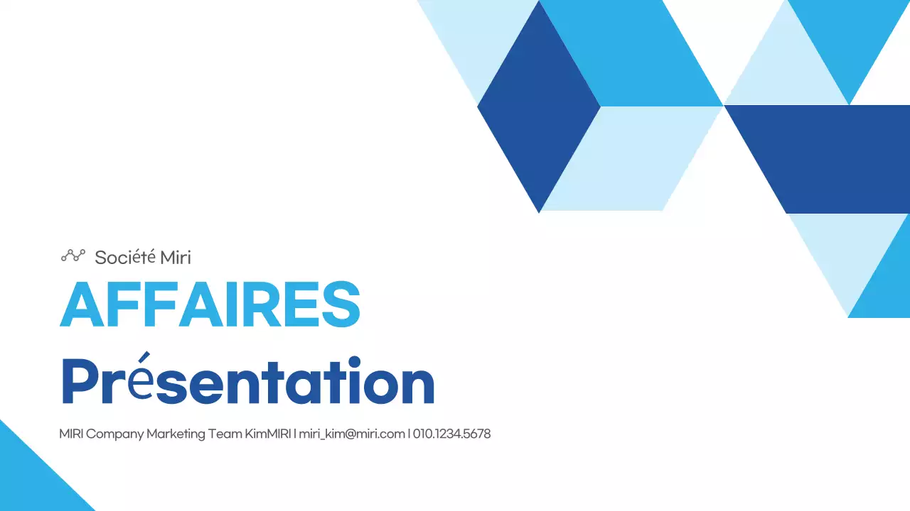 Bleu clair Description de l'entreprise moderne