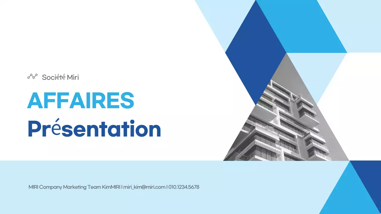 Bleu clair Description de l'entreprise moderne