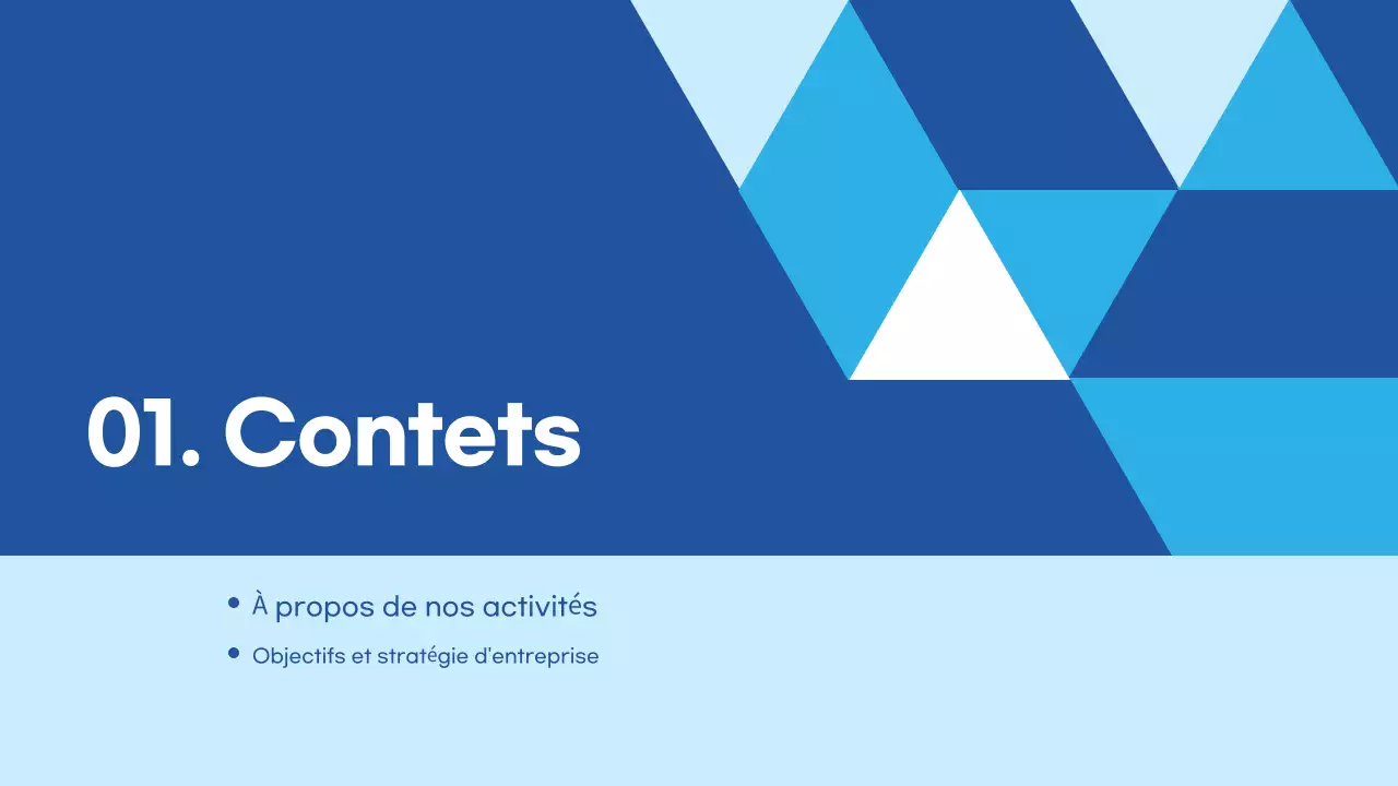 Bleu clair Description de l'entreprise moderne