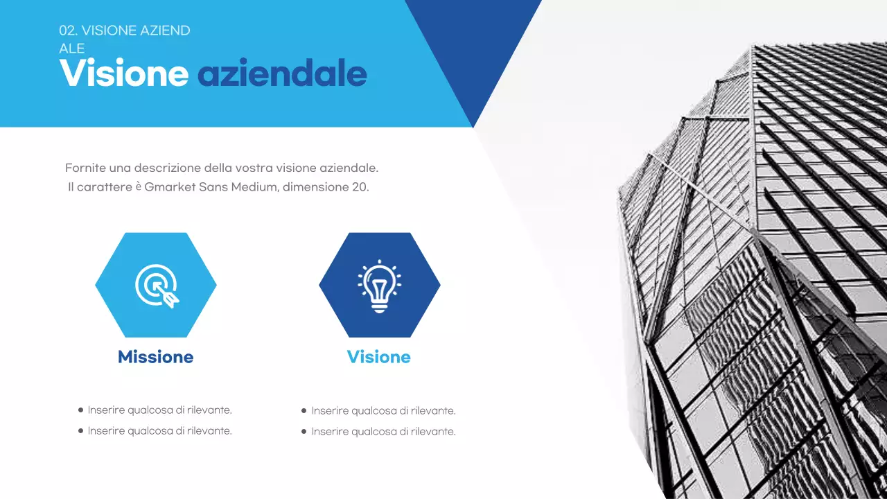 Azzurro Descrizione del business moderno