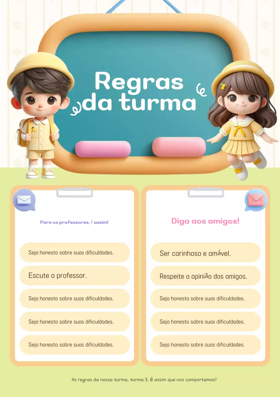 Guia anual das regras da sala de aula