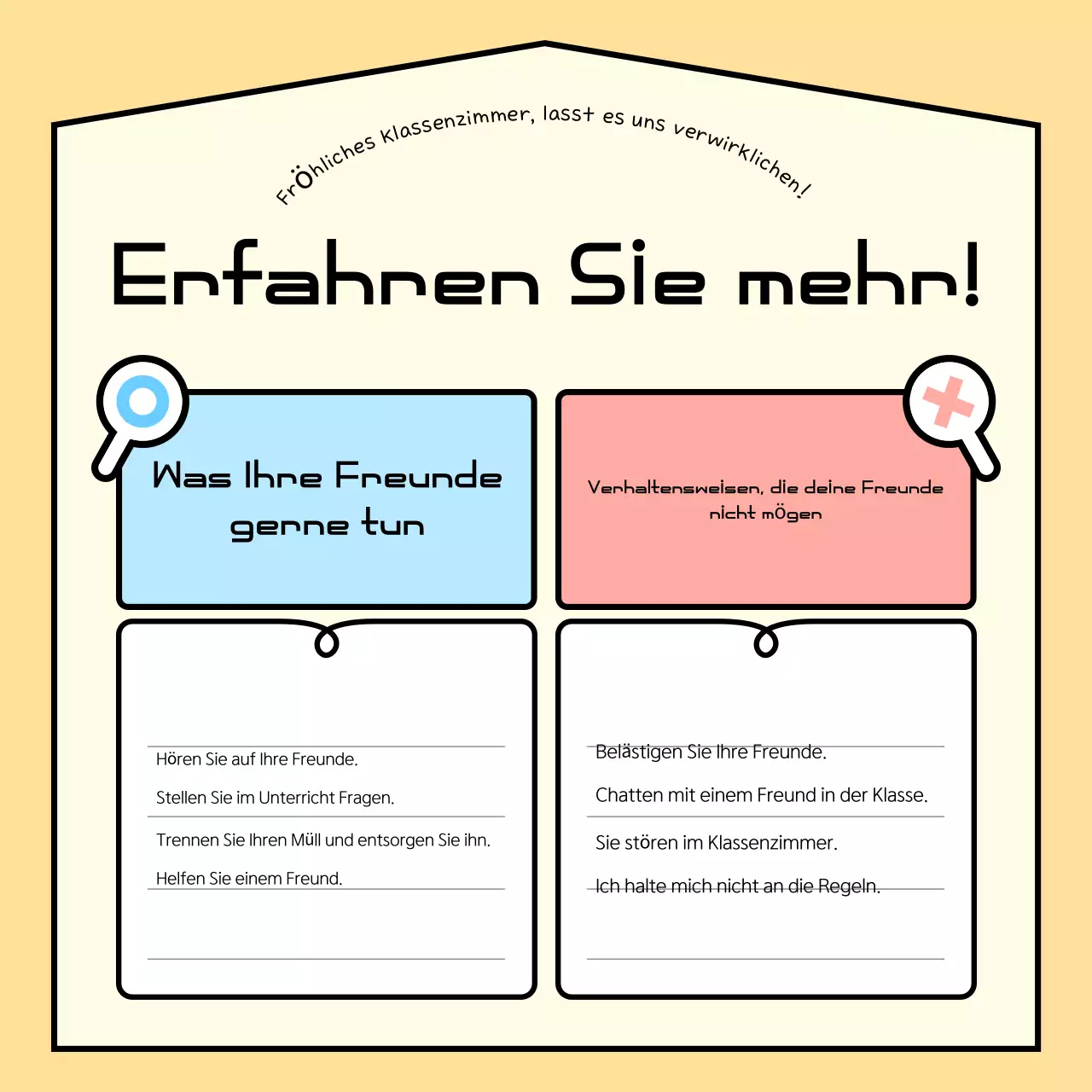 Abstrakter Leitfaden für Regeln im Klassenzimmer
